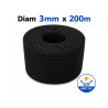 Corde PE Noire Anti-UV – Ø 3 mm × 200 m
