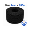 Corde PE Noire Anti-UV – Ø 4 mm × 200 m