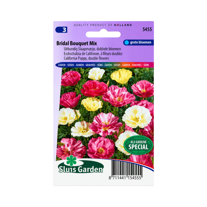 Graines de Pavot de Californie à fleurs doubles Bridal Bouquet Mix
