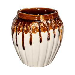 Pot céramique beige & marron – 0,2 L