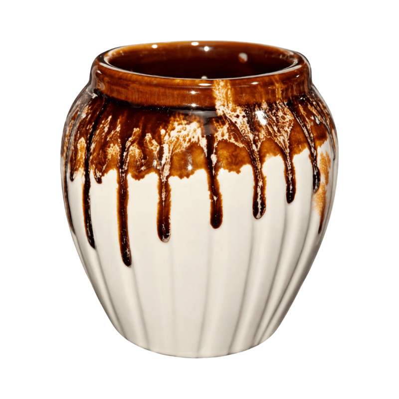 Pot céramique beige & marron – 0,2 L