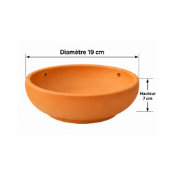 Pot rond en terre cuite 19cm