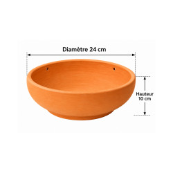 Pot rond en terre cuite 24cm