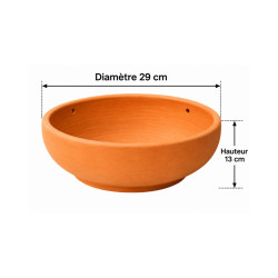 Pot rond en terre cuite 29cm