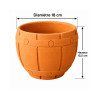 Pot tonneau terre cuite 18cm
