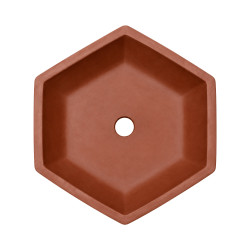 Pot bonsaï hexagonal en terre cuite – Ø15,8 cm