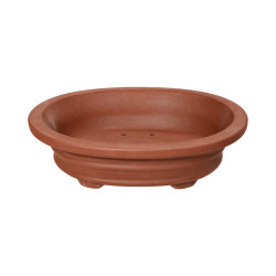 Pot bonsaï ovale en terre cuite – 19,5 × 16 cm