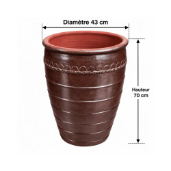 Pot Haut Terre Cuite Émaillée D43xH70cm