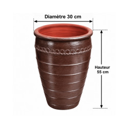 Pot Haut Terre Cuite Émaillée D30xH55cm