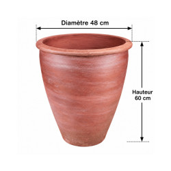 Pot Haut Terre Cuite Naturelle D48xH60cm