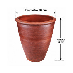 Pot Haut Terre Cuite Naturelle D38xH52cm