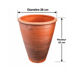 Pot Haut Terre Cuite Naturelle D28xH42cm