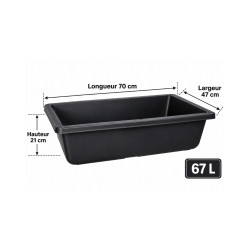 Jardinière de Culture Noire 67L sans trou