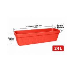 Jardinière rectangulaire terracotta 24L