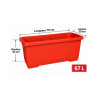 Jardinière rectangulaire terracotta 67 L – 70 cm