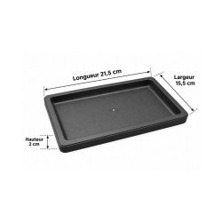 Sous-plat rectangulaire noir – 21,5 × 15,5 cm