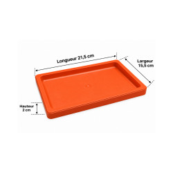 Sous-plat rectangulaire terracotta – 21,5 × 15,5 cm