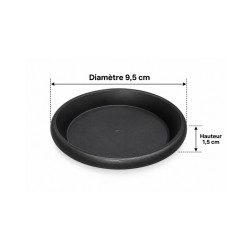 Sous-plat rond noir – Ø 9,5 cm