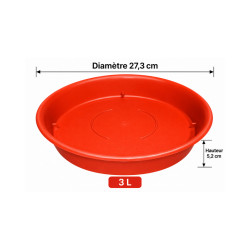 Sous-plat rond terracotta 3 L – Ø 27,3 cm