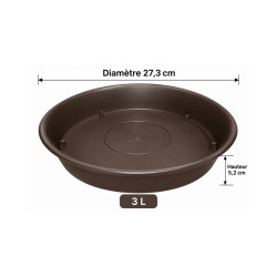 Sous-plat rond marron 3 L – Ø 27,3 cm