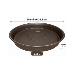 Sous-plat rond marron 6,3 L – Ø 36,3 cm