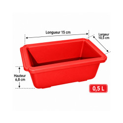 Pot bonsaï rectangulaire terracotta 0,5 L – 15 × 10,5 cm