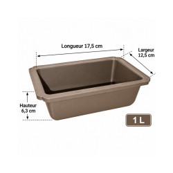 Pot bonsaï rectangulaire marron 1 L – 17,5 × 12,5 cm
