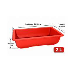 Pot bonsaï rectangulaire terracotta 2 L – 24,5 × 17,5 cm