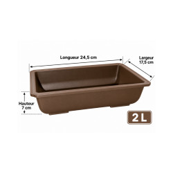 Pot bonsaï rectangulaire marron 2 L – 24,5 × 17,5 cm