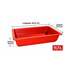 Pot bonsaï rectangulaire rouge 11,7 L – 42,2 × 33,5 cm