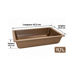Pot bonsaï rectangulaire marron 11,7 L – 42,2 × 33,5 cm