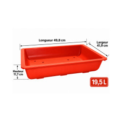 Pot bonsaï rectangulaire rouge 19,5 L – 49,8 × 41,9 cm