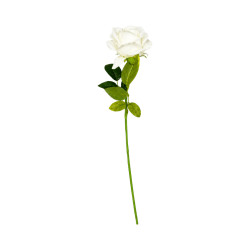 Tige rose artificielle blanche
