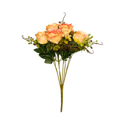 Bouquet de Roses Artificielles Orange Panaché