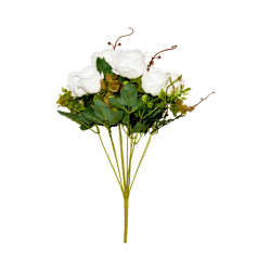 Bouquet de Roses Artificielles Blanches