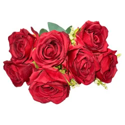 P09 Bqt 7 Roses Rouge