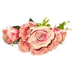 P09 Bqt 6 Roses Rose degradé ext clair