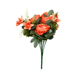 Bouquet de Fleurs Artificielles – Corail