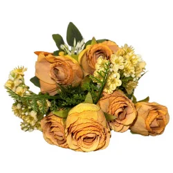 ME01 Bqt Rose moitié boutons Orange