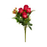 Bouquet Roses Rouges Artificielles 7 Fleurs
