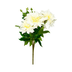 Bouquet de Dahlias Artificiels – Blanc