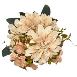 X002 Bqt 3 fleurs - Beige clair Saumon