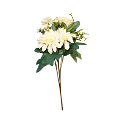 Bouquet 3 Fleurs Artificielle – Blanc