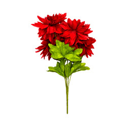 Dahlia artificiel rouge 7 fleurs