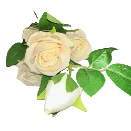 K8 Tige 4 Roses 1 bouton (blc beige ros)