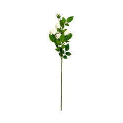 Tige 4 Roses et 1 Bouton Blanc Crème Artificielle