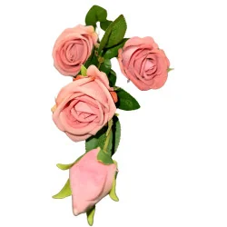 K8 Tige 4 Roses 1 bouton (Vieux Rose)