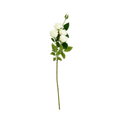 Tige 4 Roses 1 Bouton Blanche Artificielle