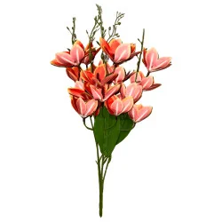 P06 Branche Fleur #2 Orange Panaché fonc