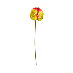 Tige d’Anthurium Artificiel – Vert Strié Rouge